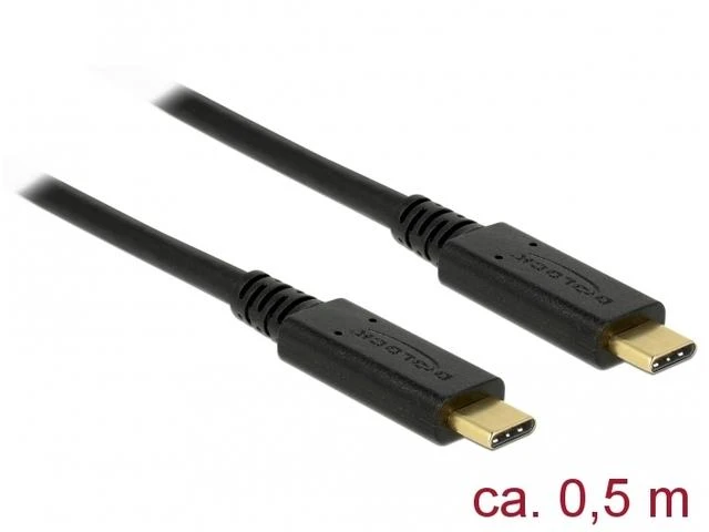 USB kabelis Delock USB-C – USB-C 0,5 m juodas (83042)