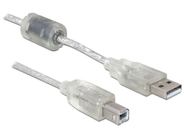 DELOCK kabelis USB 2.0 A jungtis > USB 2.0 B jungtis skaidri 3m