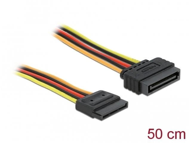 DELOCK prailginimo laido maitinimo SATA 15 kontaktų kištukas > SATA 15 Pin moteriškas 50cm