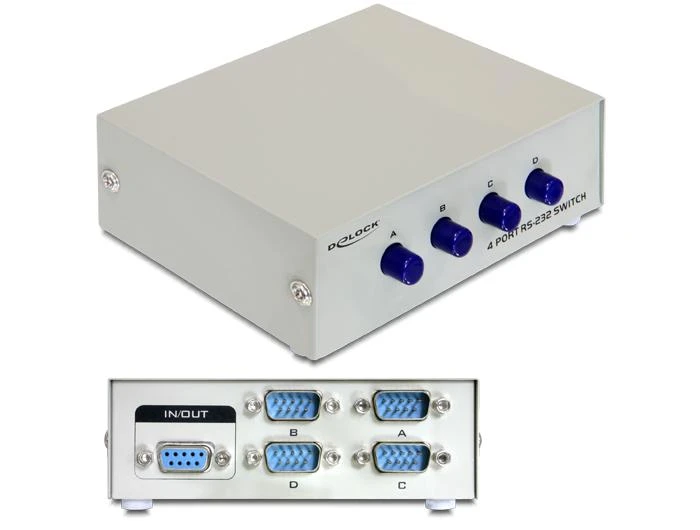 Šakotuvas DELOCK SWITCH 4-port RS-232 manuell