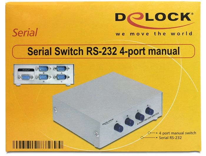 Šakotuvas DELOCK SWITCH 4-port RS-232 manuell