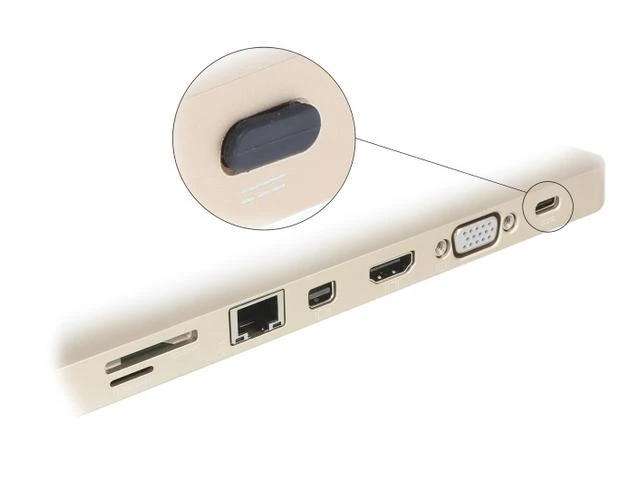 Delock dangtelis nuo dulkių, skirtas USB Type-C™ lizdui be rankenos, 10 vienetų juodos spalvos