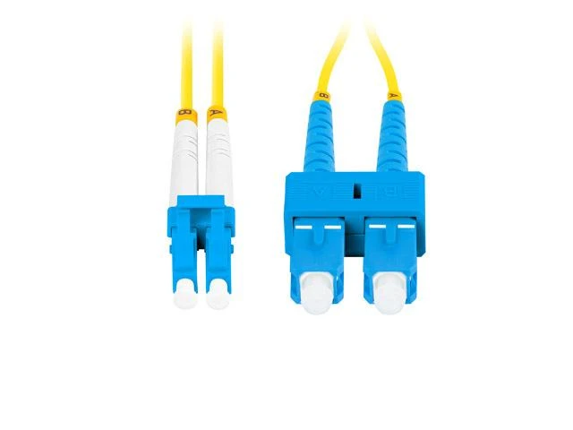 LANBERG šviesolaidinis laidas SM SC/UPC-LC/UPC dvipusis 5m LSZH g657a1 3.0mm geltonas
