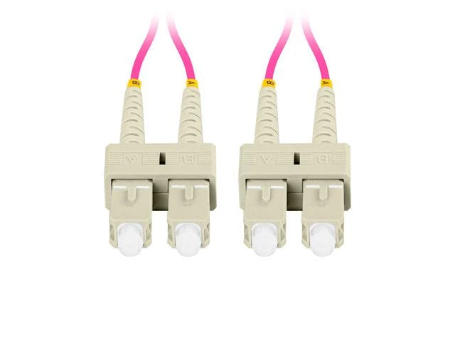 LANBERG šviesolaidinis patchcord MM SC/UPC-SC/UPC dvipusis 5m LSZH om4 50/125 3.0mm violetinis
