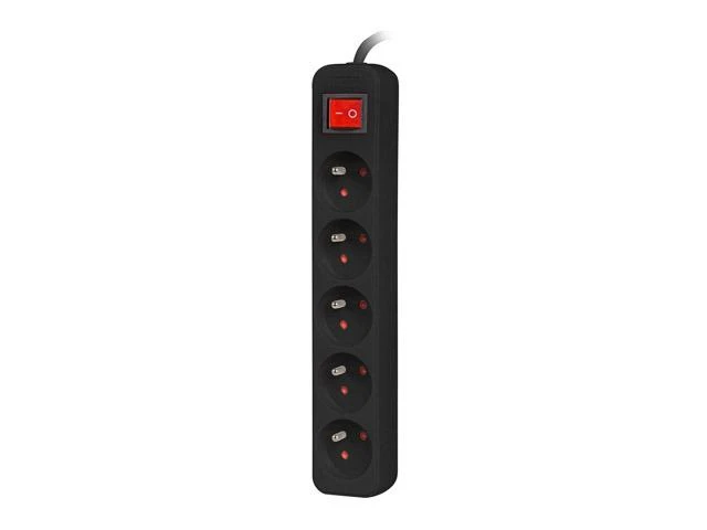 LANBERG PS1-05E-0300-BK 3M Juodas LANTERGE CURVE 5X 230V PL SU GRANDINĖS IŠJUNGIKLIU PILNAS VARIS