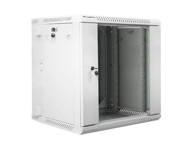 LANBERG WF02-6612-10S sieninis dvigubos sekcijų stelažas 19 colių plokščias paketas 12U/600x600mm pilkas