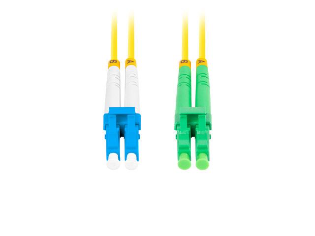 LANBERG šviesolaidinis patchcord SM LC/APC-LC/UPC dvipusis 2m LSZH g657a1 3.0mm geltonas