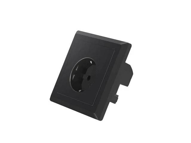 LANBERG AC-WS01-USB2-F-B AC sieninis lizdas schuko su 2 prievadų USB įkrovikliu Juodas