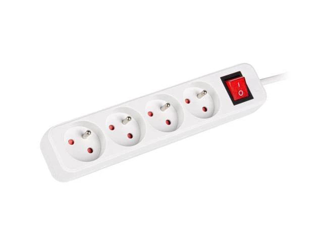 LANBERG PS1-04E-0150-W 1.5M Baltas LANTERGE CURVE 4X 230V PL WITH CIRCUIT BREAKER FULL COPPER