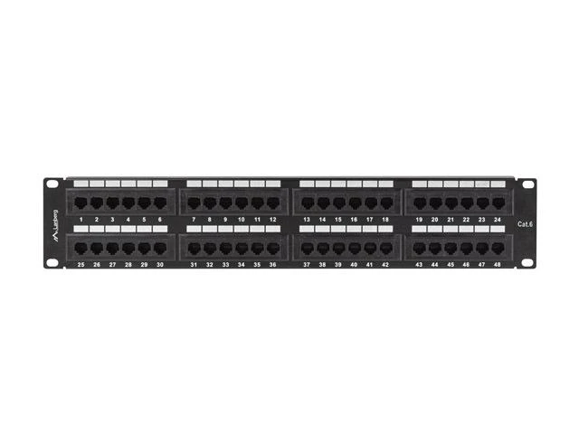 Lanberg Patch Panel 48 port 2U 19" kat.6 UTP juoda