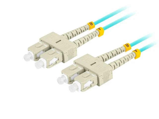 LANBERG šviesolaidinis laidas MM SC/UPC-SC/UPC dvipusis 2m LSZH om3 50/125 3.0mm aqua