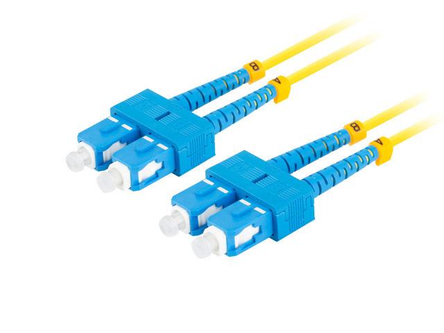 LANBERG šviesolaidinis laidas SM SC/UPC-SC/UPC dvipusis 2m LSZH g657a1 3.0mm geltonas