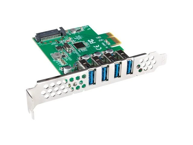 LANBERG išplėtimo plokštė PCI Express > 4 x USB 3.1 GEN1 + žemo profilio laikiklis