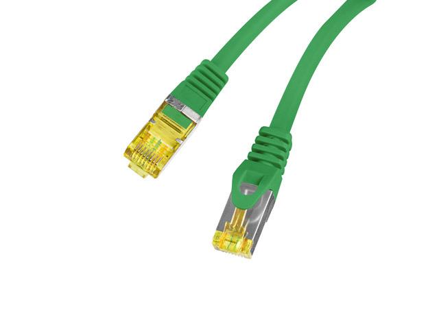 LANBERG Patchcord Cat.6A S/FTP LSZH CU 0.5m žalias