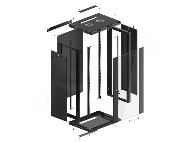 LANBERG WF01-6422-10B sieninis stovas 19 colių išmontuojamas plokščias paketas 22U/600x450mm juodas