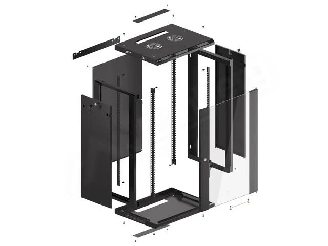 LANBERG WF01-6418-10B sieninis stovas 19 colių išmontuojamas plokščias paketas 18U/600x450mm juodas