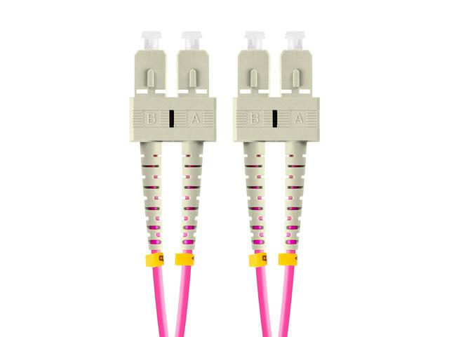 LANBERG šviesolaidinis laidas MM SC/UPC-SC/UPC dvipusis 1m LSZH om4 50/125 3.0mm violetinis