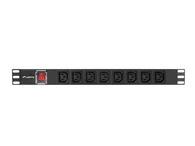 LANBERG maitinimo paskirstymo blokas PDU 19 1U 16A 8x IEC C13 lizdai 2m juodas C20