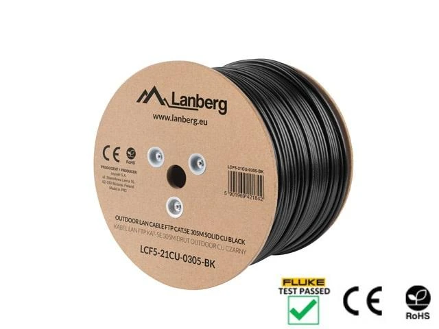Tinklo Kabelis - Lanberg LCF5-21CU 305m Cat5e F/UTP Juodas