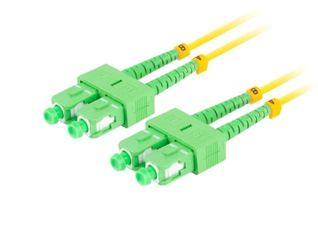 LANBERG šviesolaidinis laidas SM SC/APC-SC/APC dvipusis 1m LSZH g657a1 3.0mm geltonas