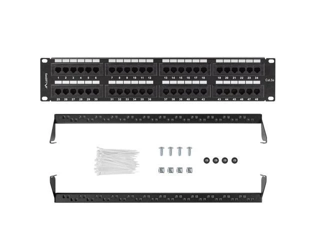 Lanberg Patch Panel 48 port 2U 19" kat.5E UTP juoda