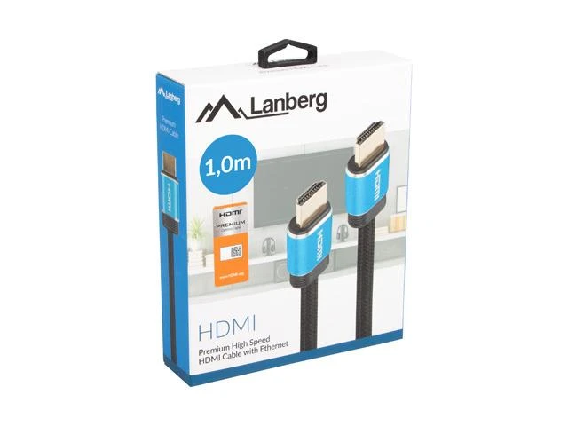 LANBERG HDMI M/M v2.0 cable 1m CU juodas box premium certificate