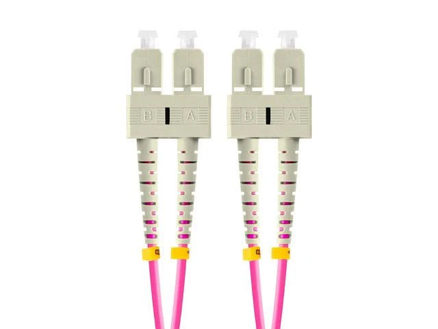 LANBERG šviesolaidinis patchcord MM SC/UPC-SC/UPC dvipusis 5m LSZH om4 50/125 3.0mm violetinis