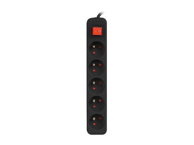 LANBERG PS1-05E-0300-BK 3M Juodas LANTERGE CURVE 5X 230V PL SU GRANDINĖS IŠJUNGIKLIU PILNAS VARIS