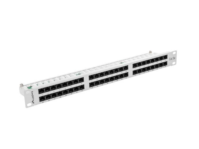 LANBERG PPU5-1048-S komutacinė panelė, 48 prievadų, 1U, cat. 5e, pilkas
