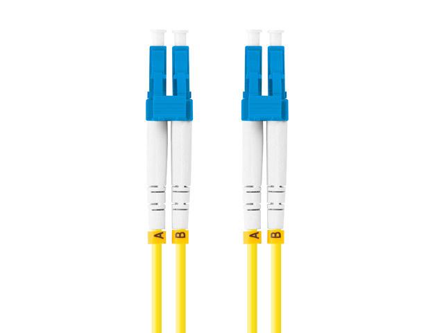LANBERG šviesolaidinis laidas SM LC/UPC-LC/UPC dvipusis 5m LSZH g657a1 3.0mm geltonas