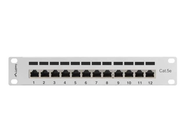 LANBERG PPF5-9012-S Lanberg Patch Panel 10, 12 port 1U, cat.5e, pilka
