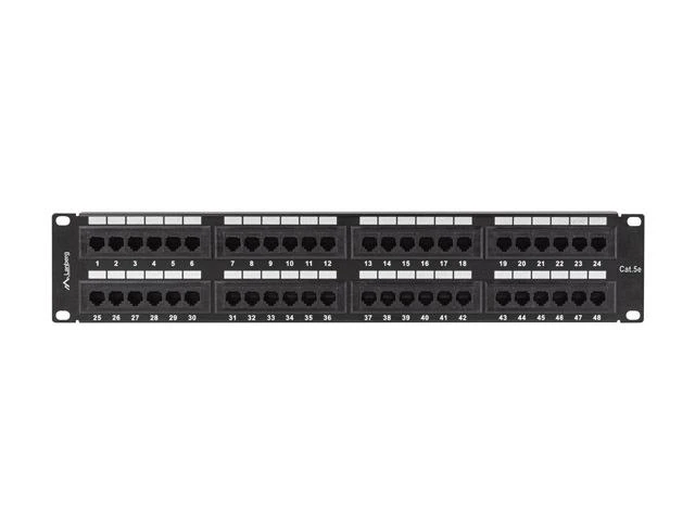 Lanberg Patch Panel 48 port 2U 19" kat.5E UTP juoda