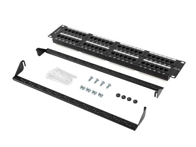 Lanberg Patch Panel 48 port 2U 19" kat.5E UTP juoda