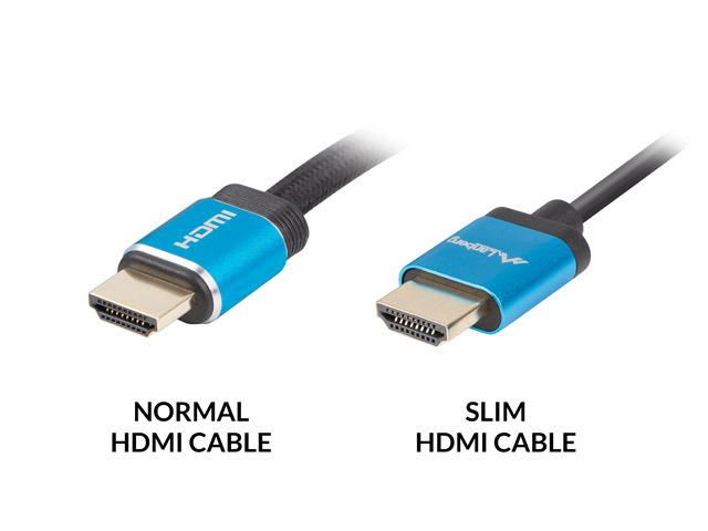 LANBERG HDMI M/M v2.0 cable 0.5m juodas 4K slim