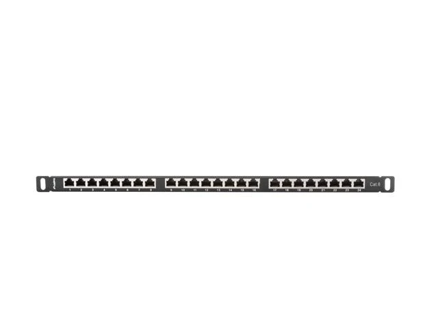 Lanberg Patch Panel 24 port 0.5U 19" cat.6 FTP ekranuotas juoda