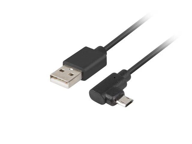 LANBERG CA-USBM-13CC-0018-BK laidas USB Micro-B M ->A M 2.0 kairysis / dešinysis kampas Easy-USB 1,8 m Juodas