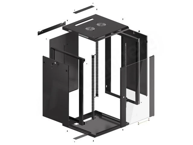 LANBERG WF01-6618-10B sieninis stovas 19 colių išmontuojamas plokščias paketas 18U/600x600mm juodas