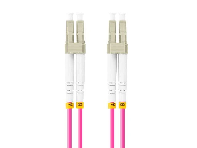 Lanberg PATCHCORD ŚWIATŁOWODOWY MM LC/UPC-LC/UPC DUPLEX 3.0MM OM4 50/125 LSZH 15M Violetinis LANBERG