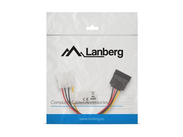 LANBERG CA-HDSA-10CU-0015 maitinimo kabelis MOLEX F ->SATA M 15cm