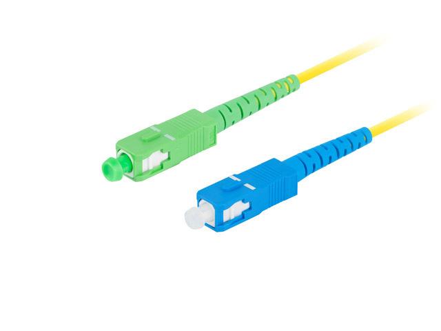 LANBERG šviesolaidinis patchcord SM SC/APC-SC/UPC simplex 2m LSZH g657a1 3.0mm geltonas