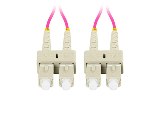 LANBERG šviesolaidinis laidas MM SC/UPC-SC/UPC dvipusis 1m LSZH om4 50/125 3.0mm violetinis