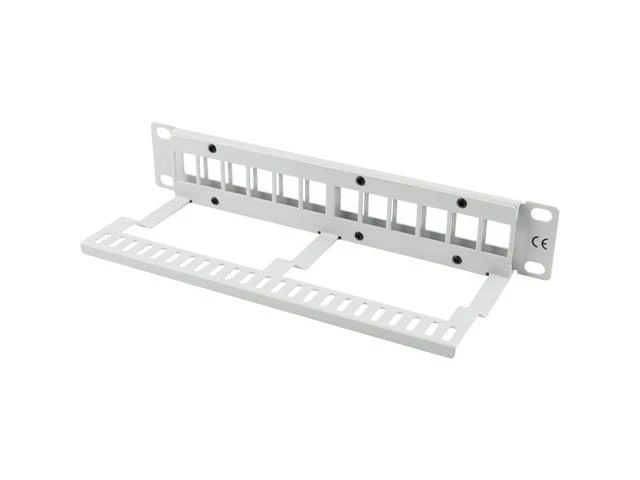 LANBERG patch panel blank 12 port 1U su organizatoriumi Keystone moduliams pilka