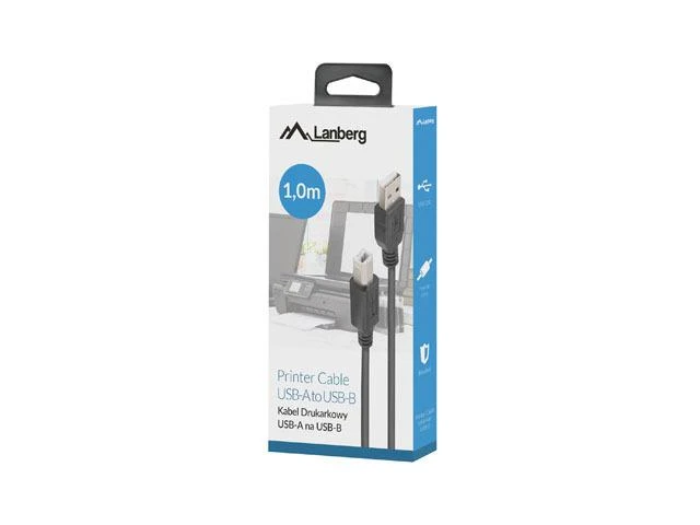 Lanberg CA-USBA-15CU-0010-BK kabelis USB 1m 2.0 USB A->USB-B Juodas