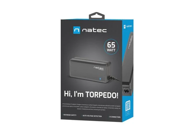 NATEC NZU-0990 Universal Nešiojamas kompiuteris AC Adapteris Torpedo UNI-70 juodas