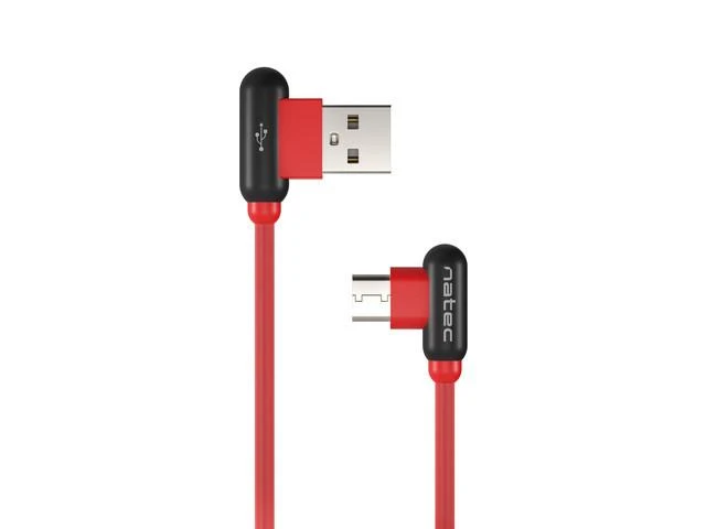 NATEC NKA-1201 Extreme Media kabelis USB Type-C į USB M 1m kampu į kairę/dešinę Raudona