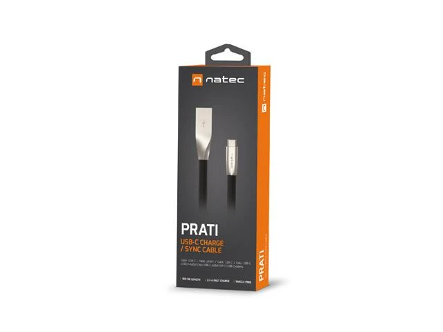 NATEC Cable USB-C/A 2.0 1m prati 1m juodas metal