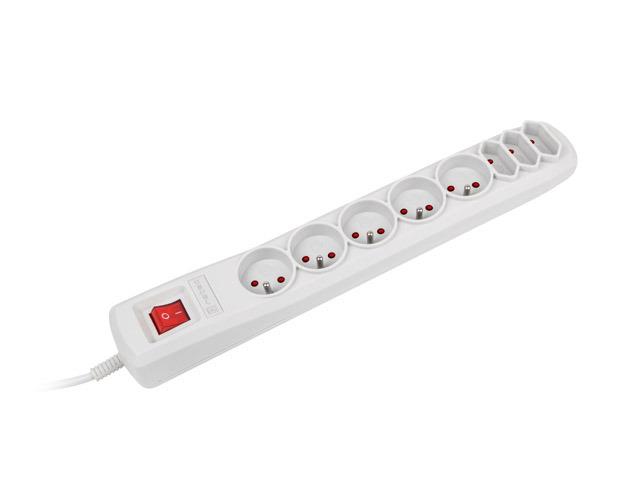 NATEC NSP-0804 Viršįtampių apsauga 8 lizdai IEC CONNECTOR 5m pilkas