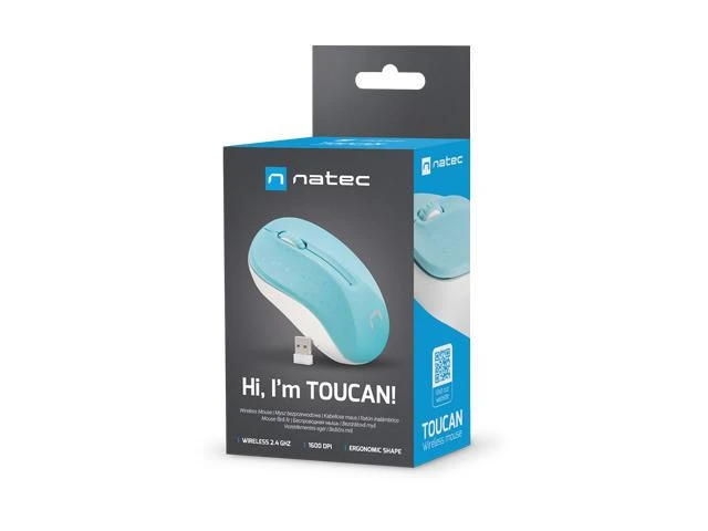 NATEC pelė Toucan optical wireless mėlynas-baltas