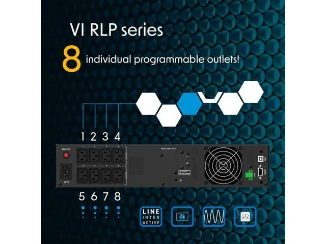 Power Walker POWERWALKER UPS Rack Line-Interactive VI 1000 RLP 1000VA 8x IEC C13/USB-B/EPO/LCD/2U