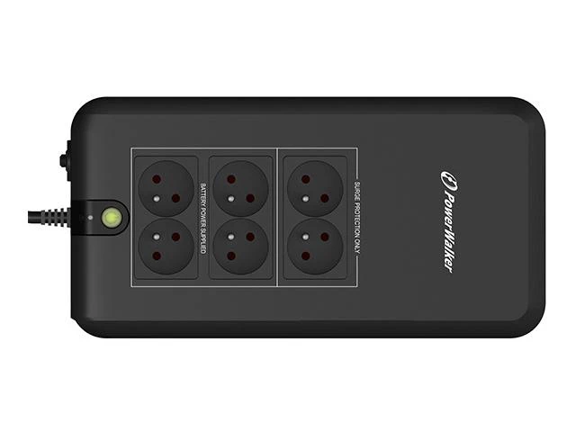 POWERWALK VFD 600 APFC FR Power Walker UPS budėjimo / neprisijungus 600VA 4x FR C10 (10A) + 2x FR C10 OUT (Listwa)